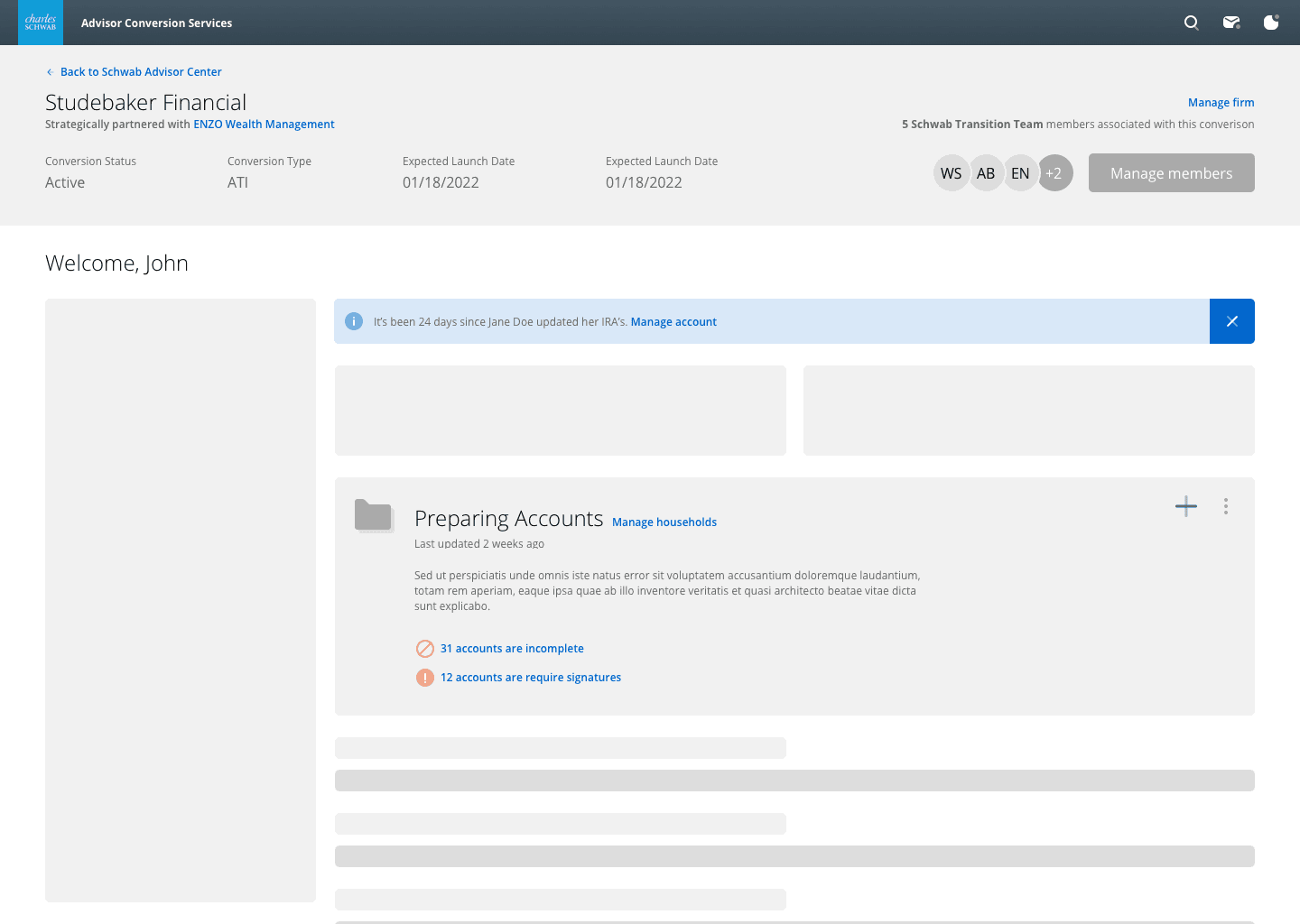 Sample wireframe from concept testing phase